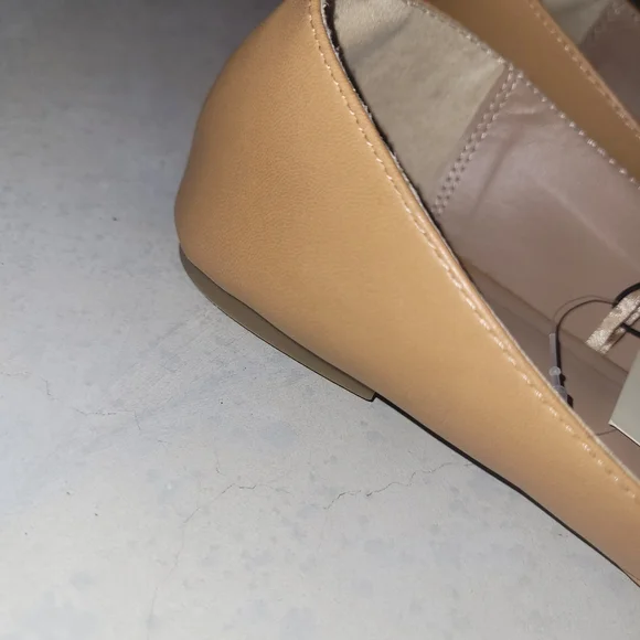 George Nude Pointed Toe Ballet Flats Minimalist Work Shoes NWT - Picture 5 of 7